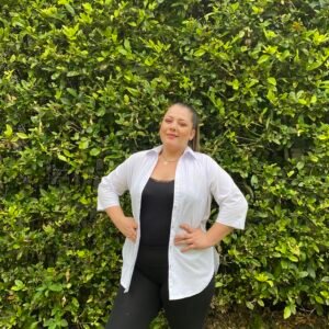 blusón blanco en talla grande Belfem