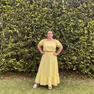 Vestido amarillo dos piezas